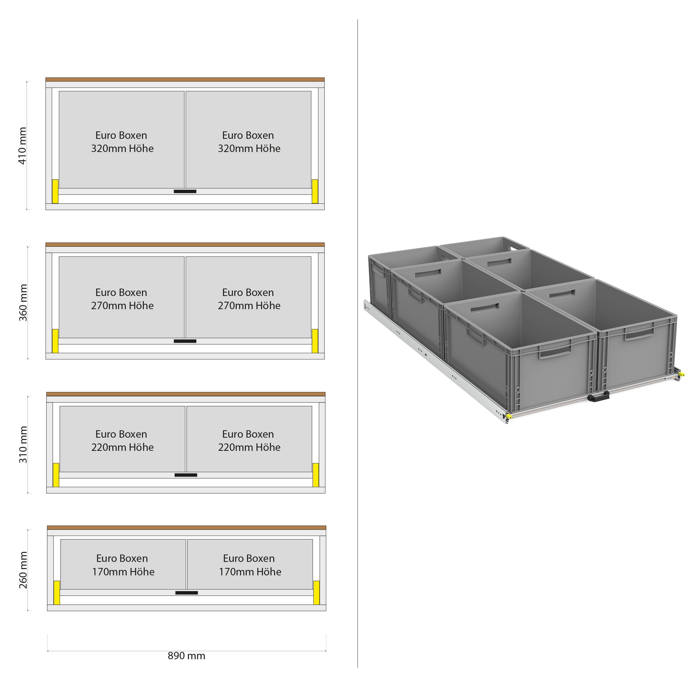 Heckauszug mit Ablage