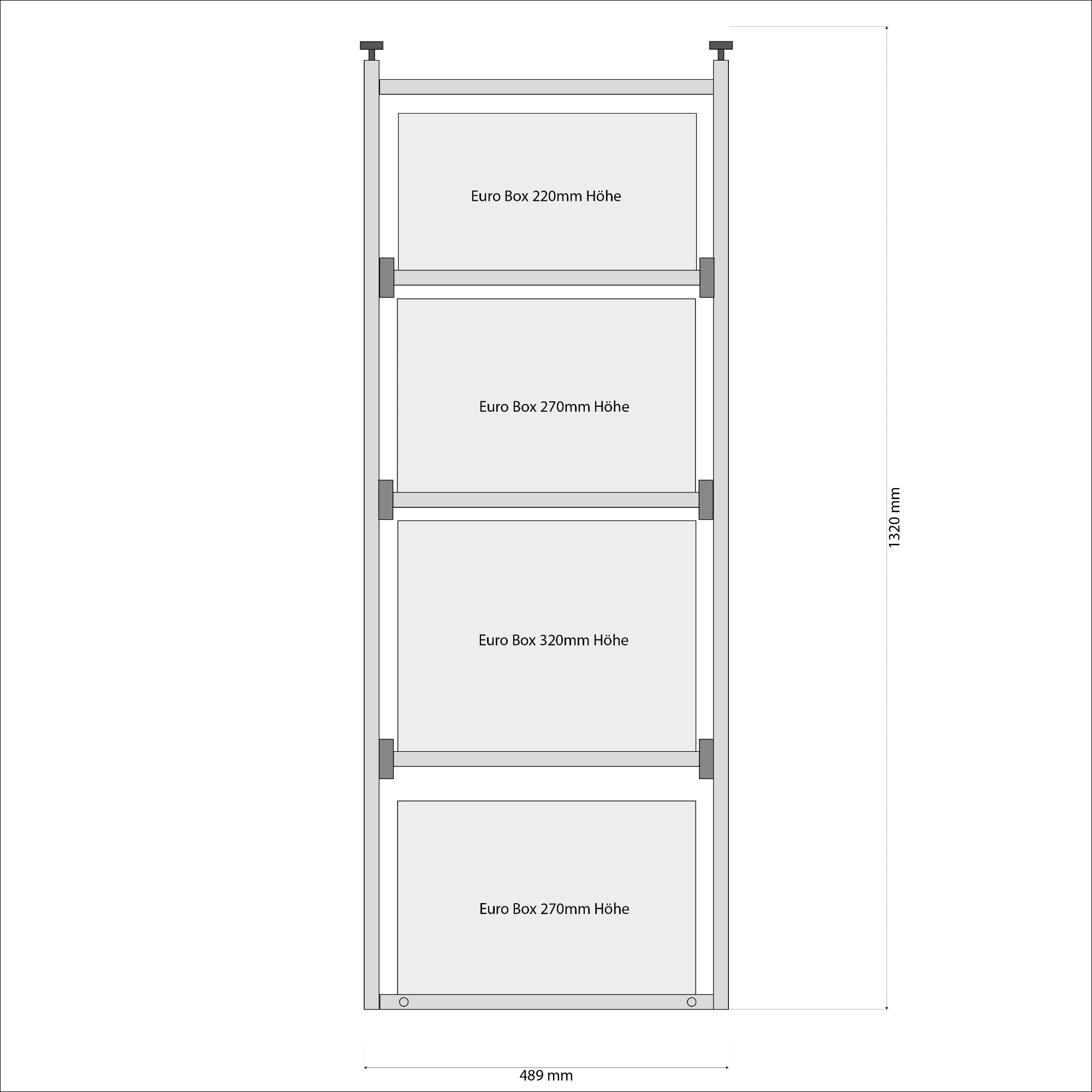 Husbilshylla med utdrag för bakgaraget Hymer B 780